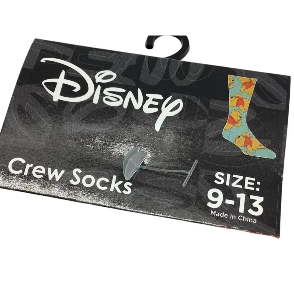 Disney‎ Winnie The Pooh Bear Crew Socks 2 Pairs Size 9-13 NEW